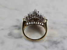 Load image into Gallery viewer, Womens Vintage Estate 14K Yellow Gold Modernist Diamond Cluster Ring 7.8g E5587