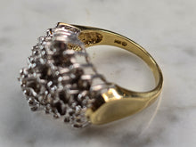 Load image into Gallery viewer, Womens Vintage Estate 14K Yellow Gold Modernist Diamond Cluster Ring 7.8g E5587