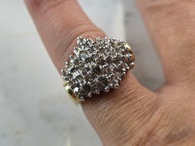 Load image into Gallery viewer, Womens Vintage Estate 14K Yellow Gold Modernist Diamond Cluster Ring 7.8g E5587