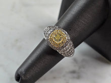 Load image into Gallery viewer, Womens Vintage Estate 18K White Gold Yellow Diamond Ring, 7.1g E5588