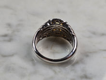 Load image into Gallery viewer, Womens Vintage Estate 18K White Gold Yellow Diamond Ring, 7.1g E5588