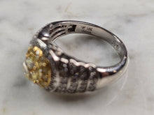 Load image into Gallery viewer, Womens Vintage Estate 18K White Gold Yellow Diamond Ring, 7.1g E5588