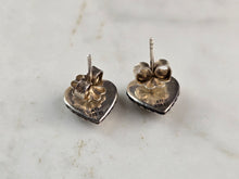 Load image into Gallery viewer, Womens Vintage Estate Sterling Silver MOP Heart Stud Earrings 3.3g E5592