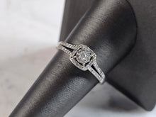 Load image into Gallery viewer, Womens Vintage Estate 14k White Gold Diamond Engagement Ring 2.3g  E5627