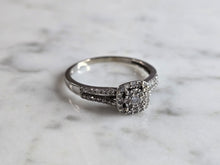 Load image into Gallery viewer, Womens Vintage Estate 14k White Gold Diamond Engagement Ring 2.3g  E5627