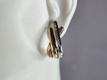 Load image into Gallery viewer, Womens Vintage Estate 14K Multi Gold CZ Stud Earrings, 7.6g E5654