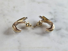 Load image into Gallery viewer, Womens Vintage Estate 14K Multi Gold CZ Stud Earrings, 7.6g E5654