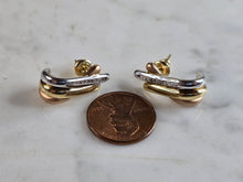 Load image into Gallery viewer, Womens Vintage Estate 14K Multi Gold CZ Stud Earrings, 7.6g E5654