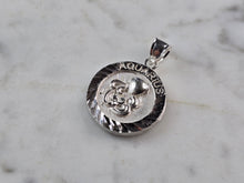 Load image into Gallery viewer, Womens Vintage Estate Sterling Silver Zodiac Aquarius Pendant 3.5g E5673