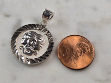 Load image into Gallery viewer, Womens Vintage Estate Sterling Silver Zodiac Gemini Pendant 3.5g E5683