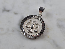 Load image into Gallery viewer, Womens Vintage Estate Sterling Silver Zodiac Libra Pendant 3.5g E5685
