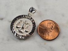 Load image into Gallery viewer, Womens Vintage Estate Sterling Silver Zodiac Libra Pendant 3.5g E5685