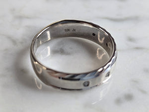 Mens Vintage Estate 10k White Gold Diamond Ring 4.8g #E5692