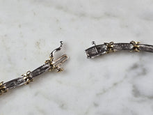 Load image into Gallery viewer, Womens Vintage 10k White &amp; Yellow Gold Diamond Modernist Necklace 17.2g E5700