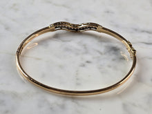Load image into Gallery viewer, Womens Vintage Estate 18k Yellow Gold Diamond Bangle Bracelet 14.9g E5702