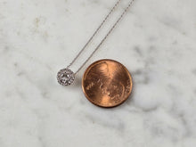 Load image into Gallery viewer, Womens Vintage Estate 18K White Gold Diamond Pendant Necklace 2.2g E5705