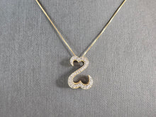 Load image into Gallery viewer, Jane Seymore 14K Gold Necklace W/ Open Heart Diamond Pendant 4.2g #E5706