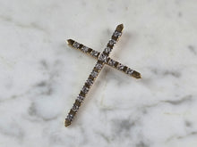 Load image into Gallery viewer, Vintage 10k Yellow Gold Religious Crucifix Cross Diamond Pendant 3.0g E5710