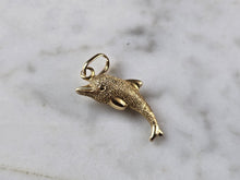 Load image into Gallery viewer, Womens Vintage Estate 14K Yellow Gold Italian Dolphin Charm Pendant 1.0g E5717