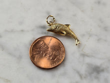 Load image into Gallery viewer, Womens Vintage Estate 14K Yellow Gold Italian Dolphin Charm Pendant 1.0g E5717