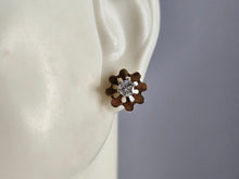 Load image into Gallery viewer, Pr Vintage Estate 14K Yellow Gold Diamond Stud Earrings 1.5g E5724