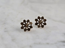 Load image into Gallery viewer, Pr Vintage Estate 14K Yellow Gold Diamond Stud Earrings 1.5g E5724