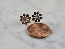 Load image into Gallery viewer, Pr Vintage Estate 14K Yellow Gold Diamond Stud Earrings 1.5g E5724