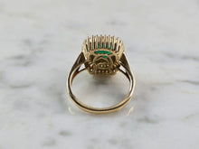 Load image into Gallery viewer, Womens Vintage Estate 14K Yellow Gold Emerald Diamond Ring  3.8g E5727