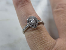 Load image into Gallery viewer, Womens Vintage Estate 14K White Gold Pear Shaped Diamond Ring 2.8g E5730