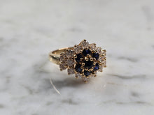 Load image into Gallery viewer, Womens Vintage Estate 14K Yellow Gold Sapphire &amp; Diamond Ring 5.9g #E5736