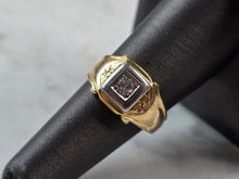 Load image into Gallery viewer, Mens Vintage Estate 14K Yellow Gold Diamond Ring 4.4g  E5740