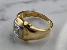 Load image into Gallery viewer, Mens Vintage Estate 14K Yellow Gold Diamond Ring 4.4g  E5740