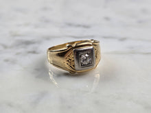 Load image into Gallery viewer, Mens Vintage Estate 14K Yellow Gold Diamond Ring 4.4g  E5740