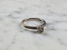 Load image into Gallery viewer, Womens Vintage Estate 10K White Gold Diamond Ring, 2.1g E5744