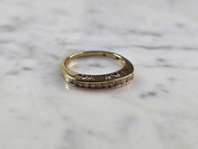 Load image into Gallery viewer, Womens Vintage Estate 10K Yellow Gold Diamond LOVE YOU Ring 2.2g #E5745