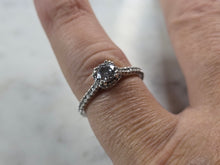 Load image into Gallery viewer, Womens Estate 14k White Gold Lab Diamond Ring 2.6g #E5756