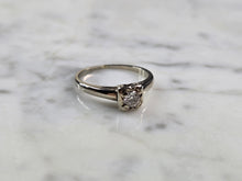 Load image into Gallery viewer, Womens Vintage Estate 14k White Gold Diamond Engagement Ring 2.3g E5758