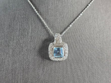 Load image into Gallery viewer, Womens Vintage Estate Sterling Silver Topaz Pendant Necklace 5.2g E5769