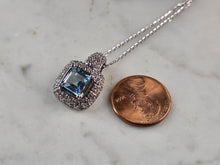 Load image into Gallery viewer, Womens Vintage Estate Sterling Silver Topaz Pendant Necklace 5.2g E5769