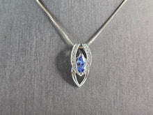 Load image into Gallery viewer, Womens Vintage Sterling Silver Modernist Tanzanite Pendant Necklace 5.5g E5770
