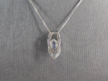 Load image into Gallery viewer, Womens Vintage Sterling Silver Modernist Tanzanite Pendant Necklace 5.5g E5770