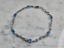Load image into Gallery viewer, Womens Vintage Estate Sterling Silver Topaz Bracelet 3.8g E5773