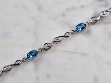 Load image into Gallery viewer, Womens Vintage Estate Sterling Silver Topaz Bracelet 3.8g E5773