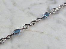 Load image into Gallery viewer, Womens Vintage Estate Sterling Silver Topaz Bracelet 3.8g E5773