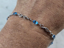 Load image into Gallery viewer, Womens Vintage Estate Sterling Silver Topaz Bracelet 3.8g E5773
