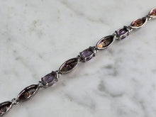 Load image into Gallery viewer, Womens Vintage Estate Sterling Silver Amethyst Bracelet 8.2g E5776