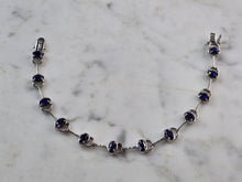 Load image into Gallery viewer, Womens Vintage Estate Sterling Silver Modernist Sapphire Bracelet 10.4g #E5778