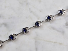 Load image into Gallery viewer, Womens Vintage Estate Sterling Silver Modernist Sapphire Bracelet 10.4g #E5778