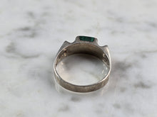 Load image into Gallery viewer, Womens Vintage Estate Sterling Silver Modernist Malachite Ring 3.3g E5785