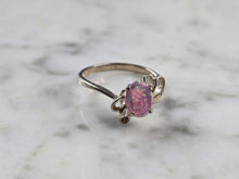 Load image into Gallery viewer, Womens Vintage Estate Sterling Silver Pink Opal Stone Ring 1.7g E5788